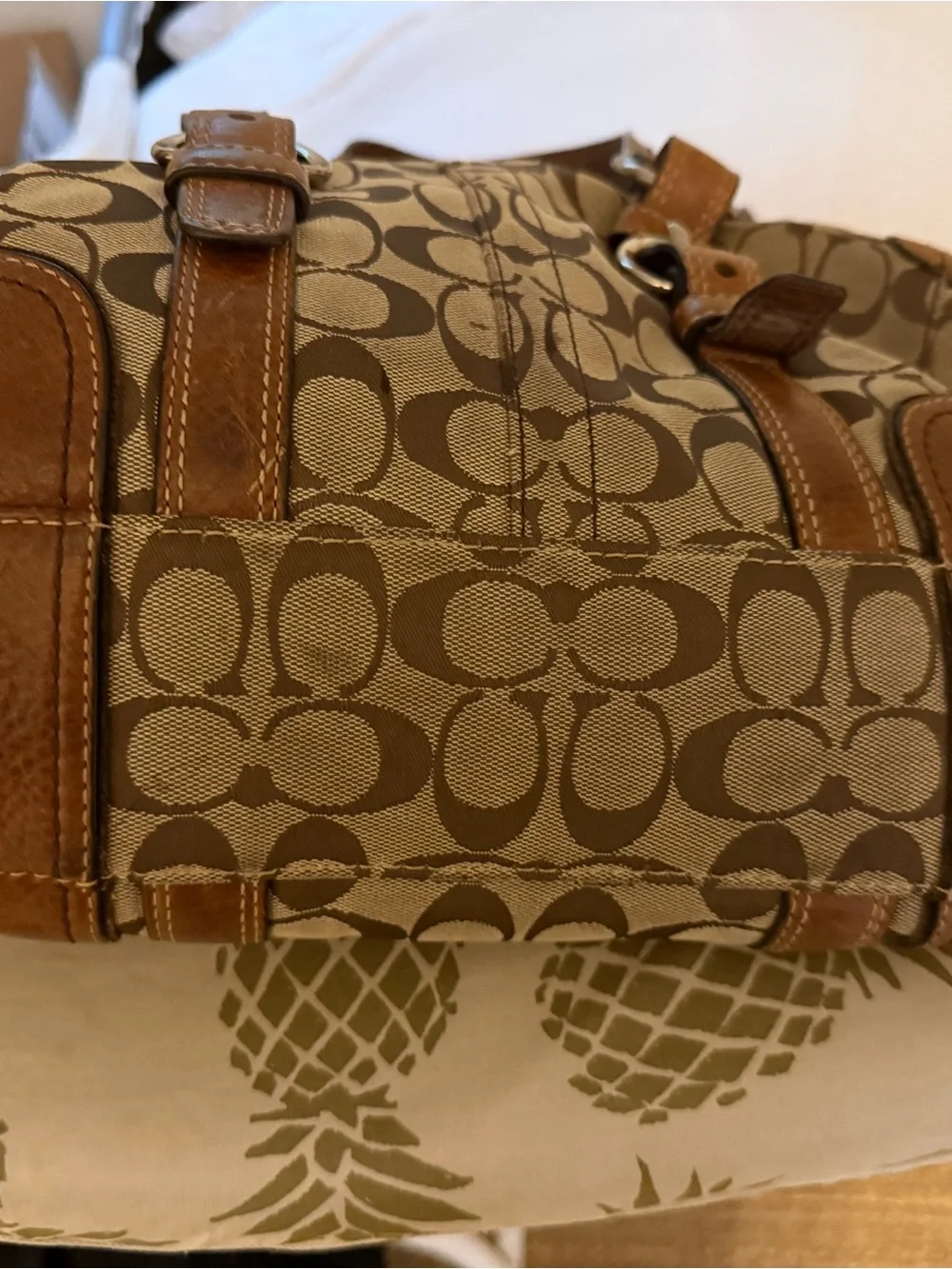 Coach Chelsea Signature Jacquard Turnlock Satchel, style #10986.